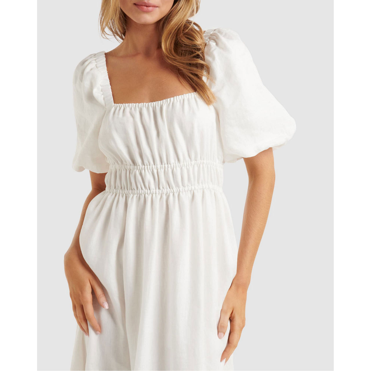 NADIA BLACK MINI LINEN DRESS