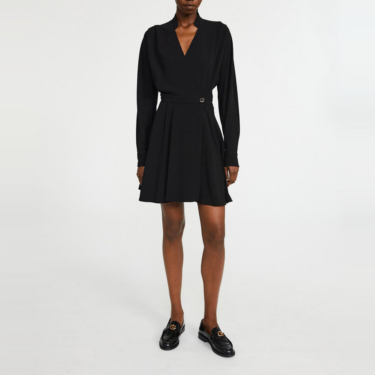 CLAUDIE PIERLOT The Sustainable Edit Rosalie Wrap Dress BLACK