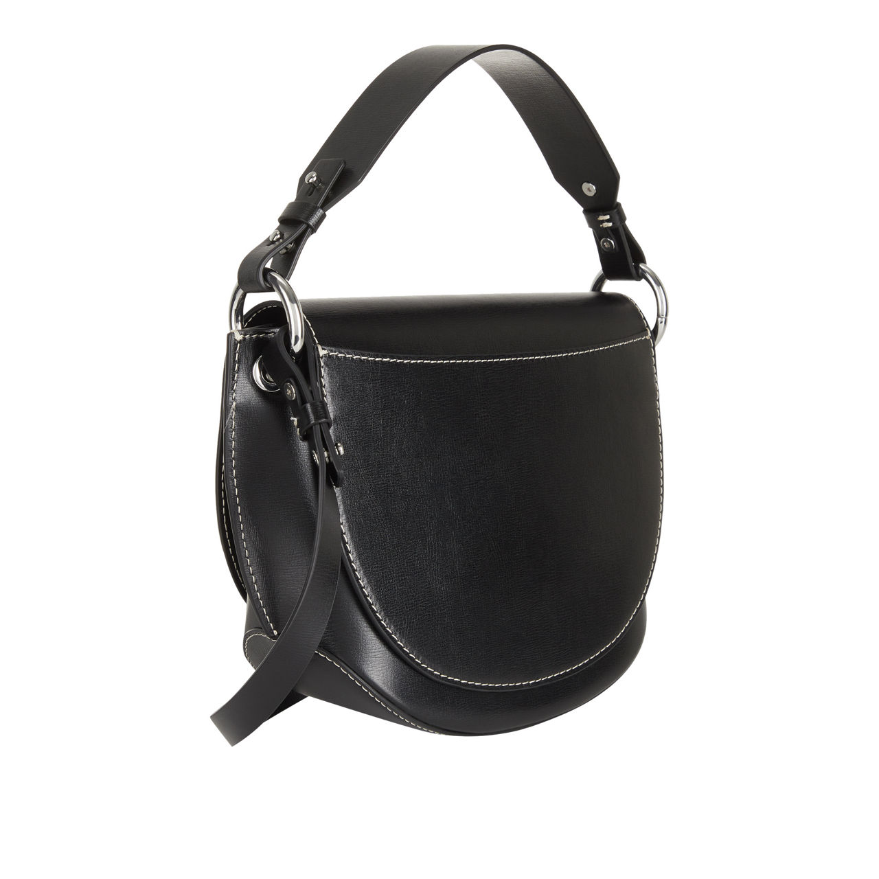 GANNI Banner Recycled Leather Saddle Crossbody Bag