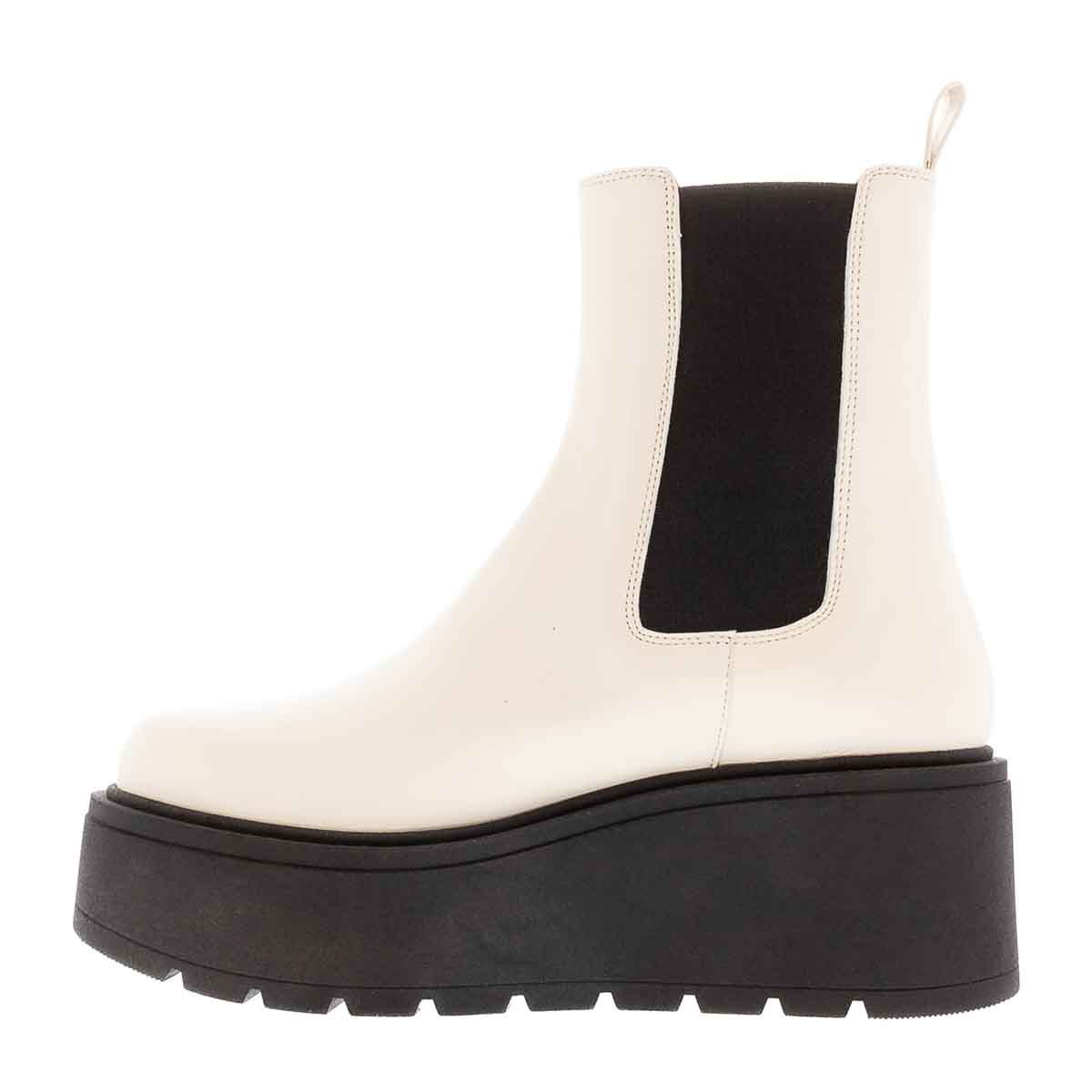 Zen Leather Chunky Wedge Ankle Boots