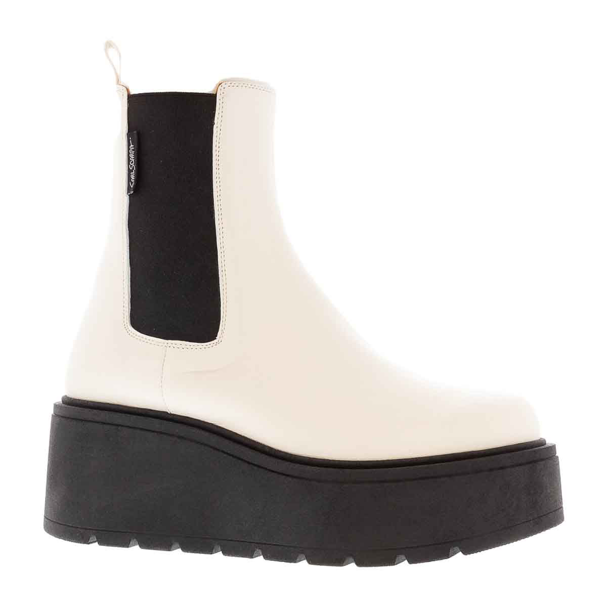 Zen Leather Chunky Wedge Ankle Boots