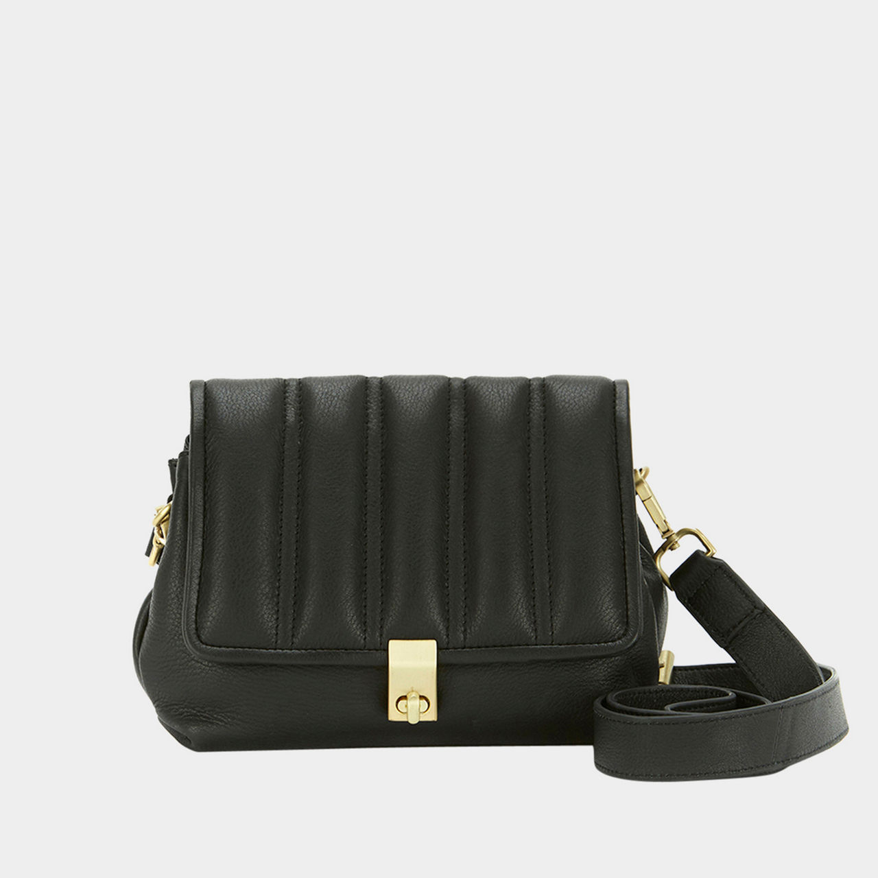 MINT VELVET Olive Leather Padded Bag Black
