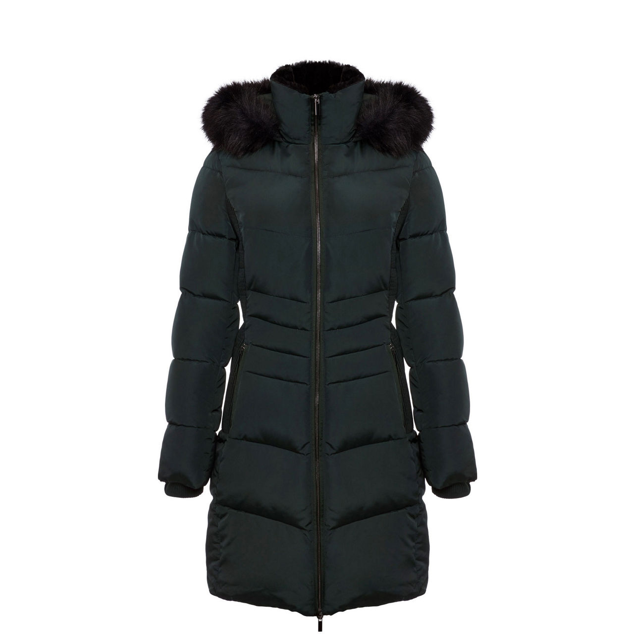 Ted Baker Aliciee Longline Hooded Padded Coat, Black