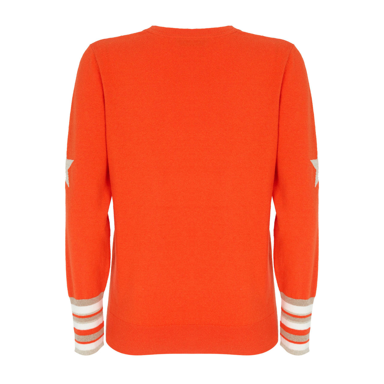 MINT VELVET Star Stripe Cuff Sweater Orange