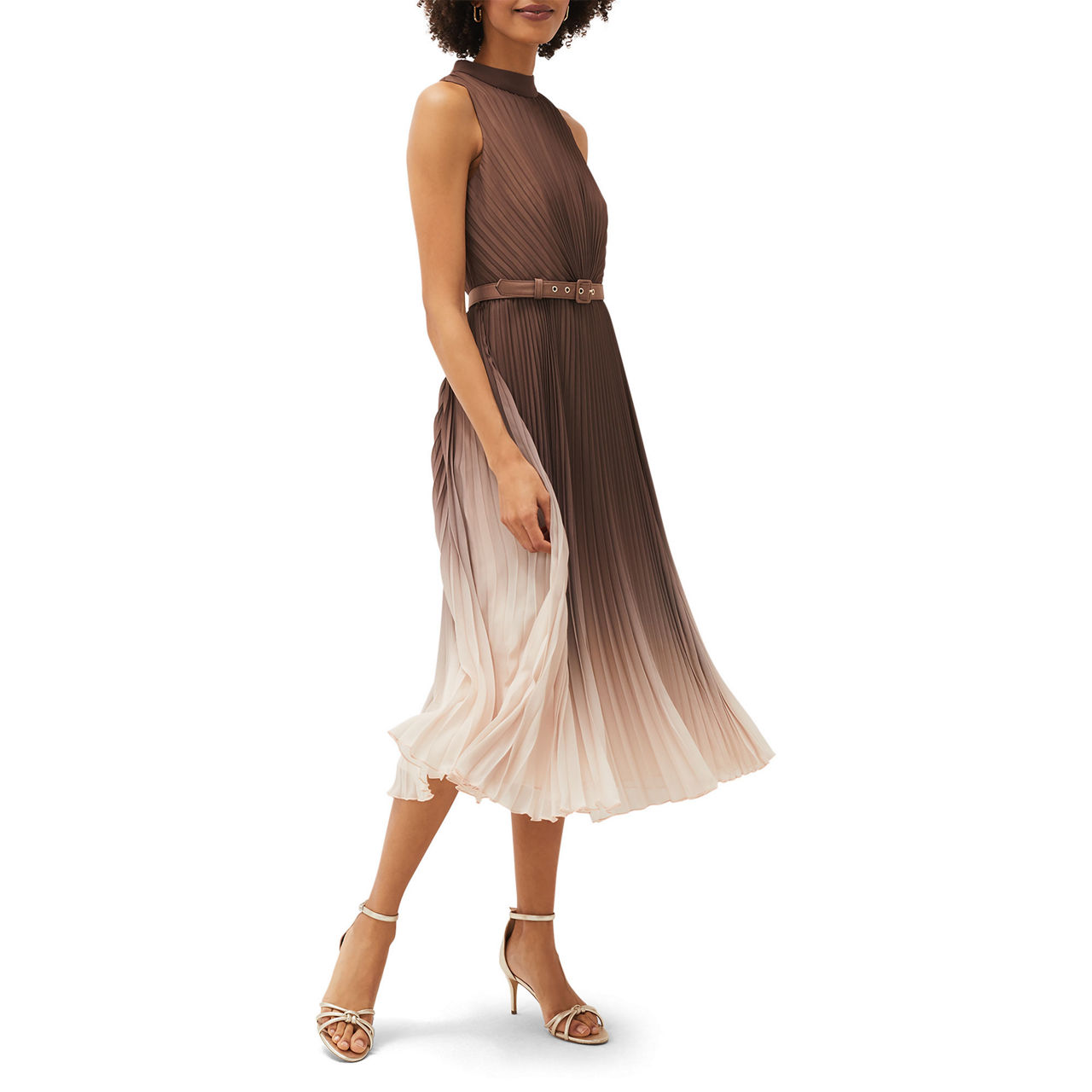 PHASE EIGHT Simara Ombre Pleated Midi Dress