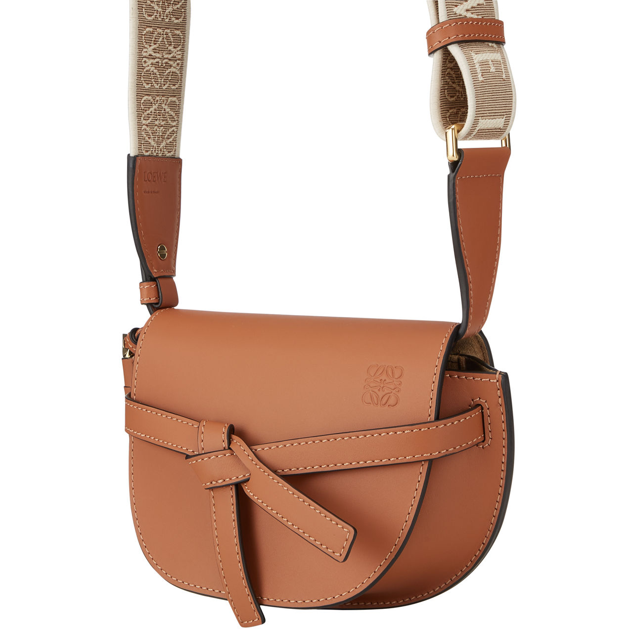 LOEWE Gate Dual Mini Crossbody Bag Tan