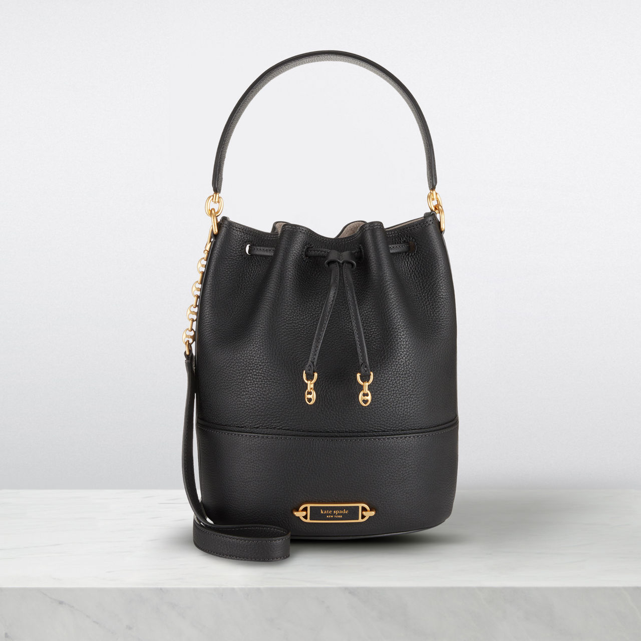 Real leather kate spade bucket bag sale