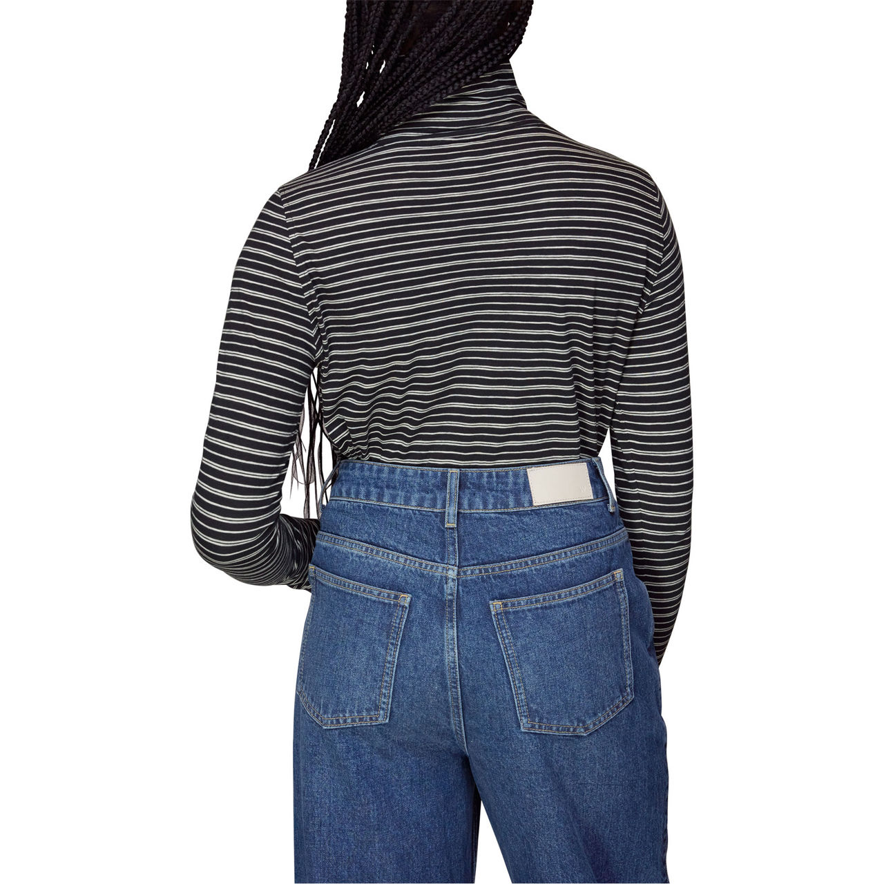 Contrasting Stripe Roll Neck