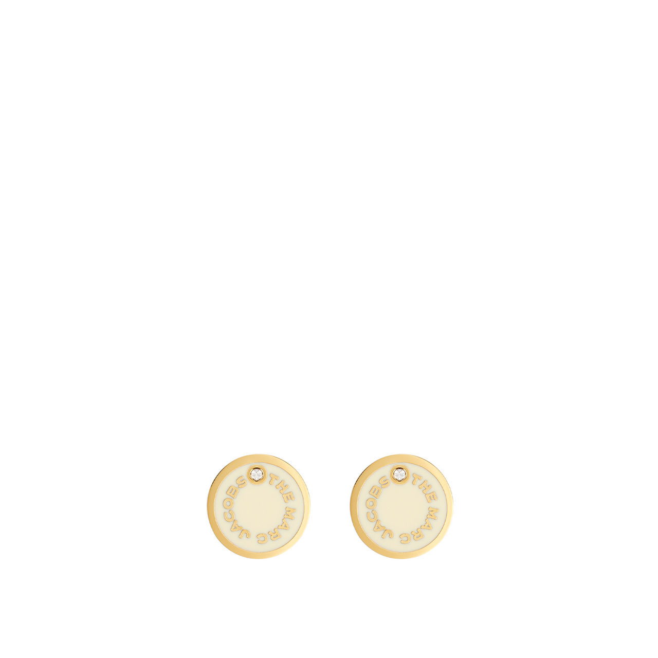 Marc Jacobs Silver & Transparent 'The Monogram Hoops' Earrings