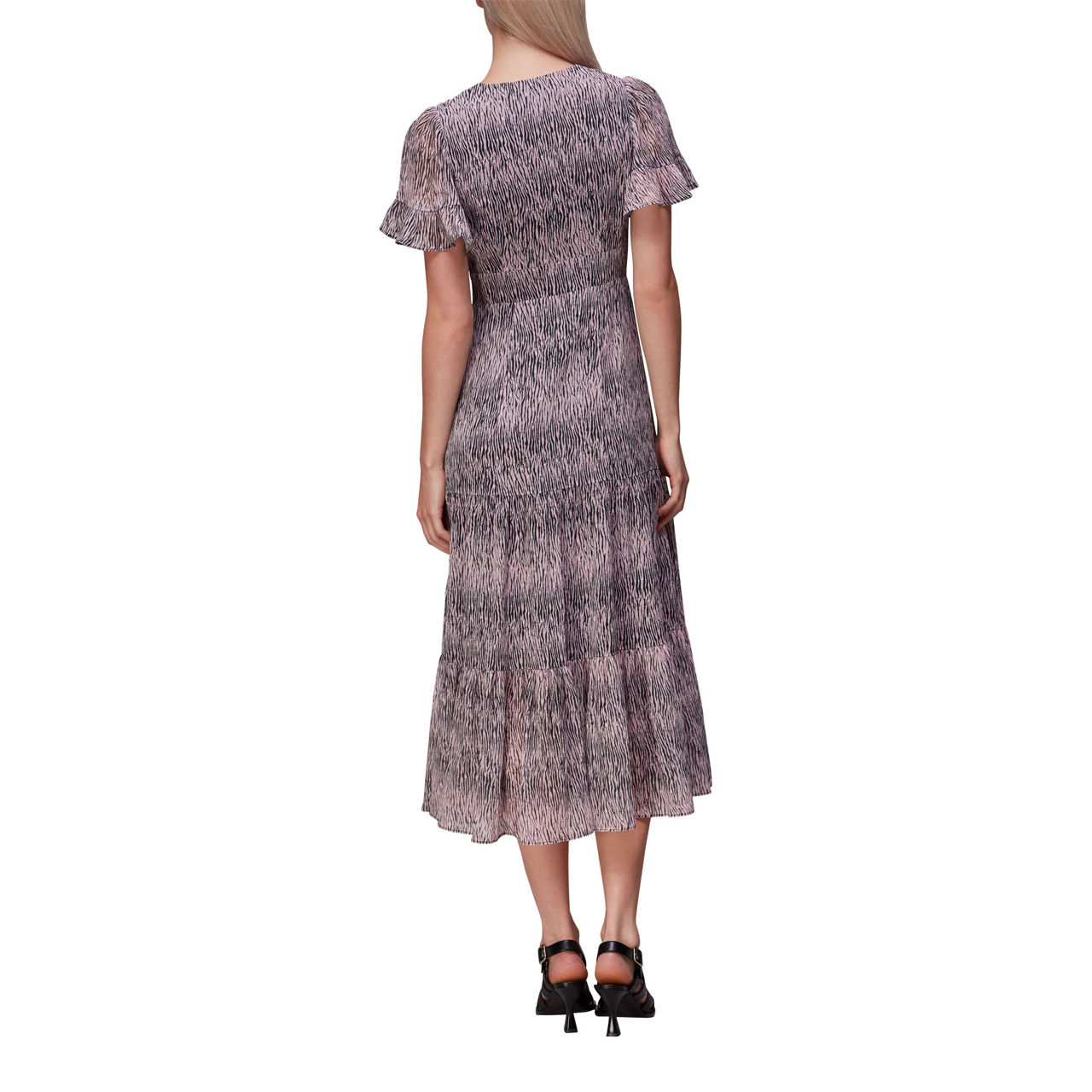 WHISTLES Tiger Dobby Midi Dress