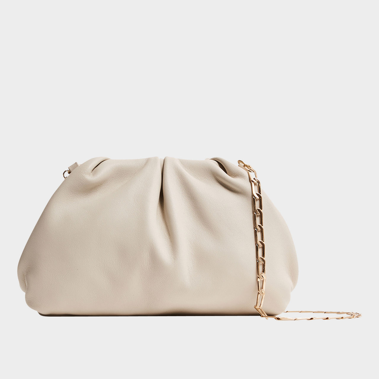 REISS Elsa Leather Clutch Bag