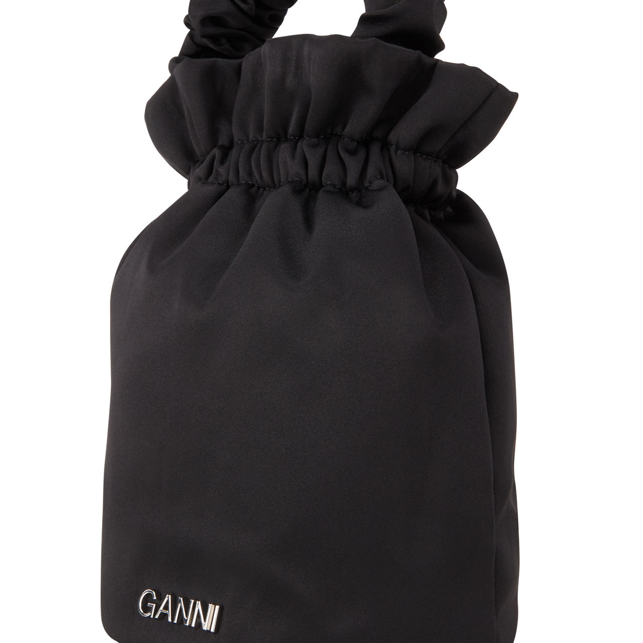 GANNI Ruched Top Handle Occasion Bag