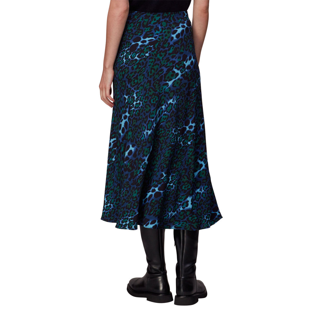 WHISTLES Night Cat Bias Cut Skirt