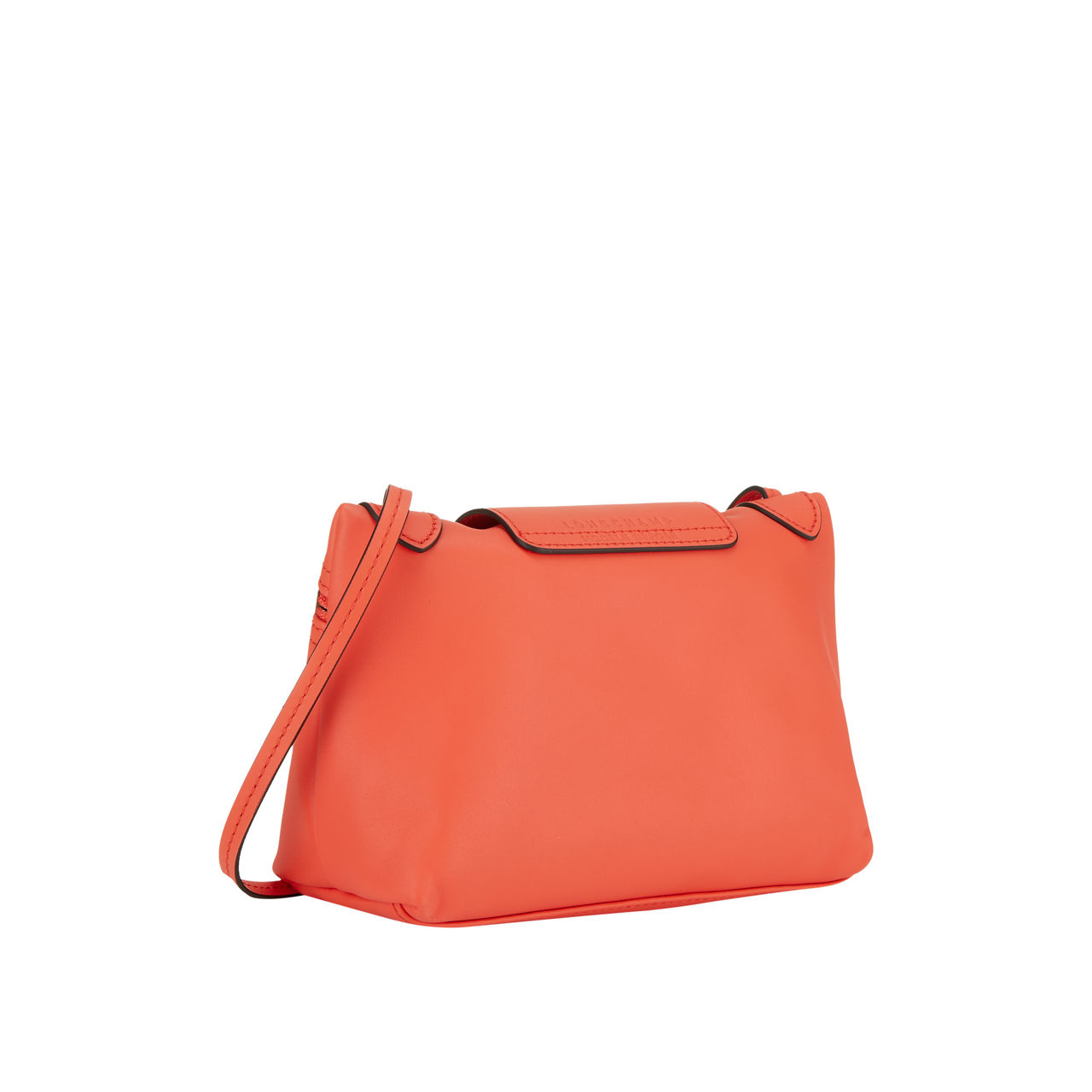 LONGCHAMP The Sustainable Edit Le Pliage Cuir Extra Small Crossbody Bag Orange