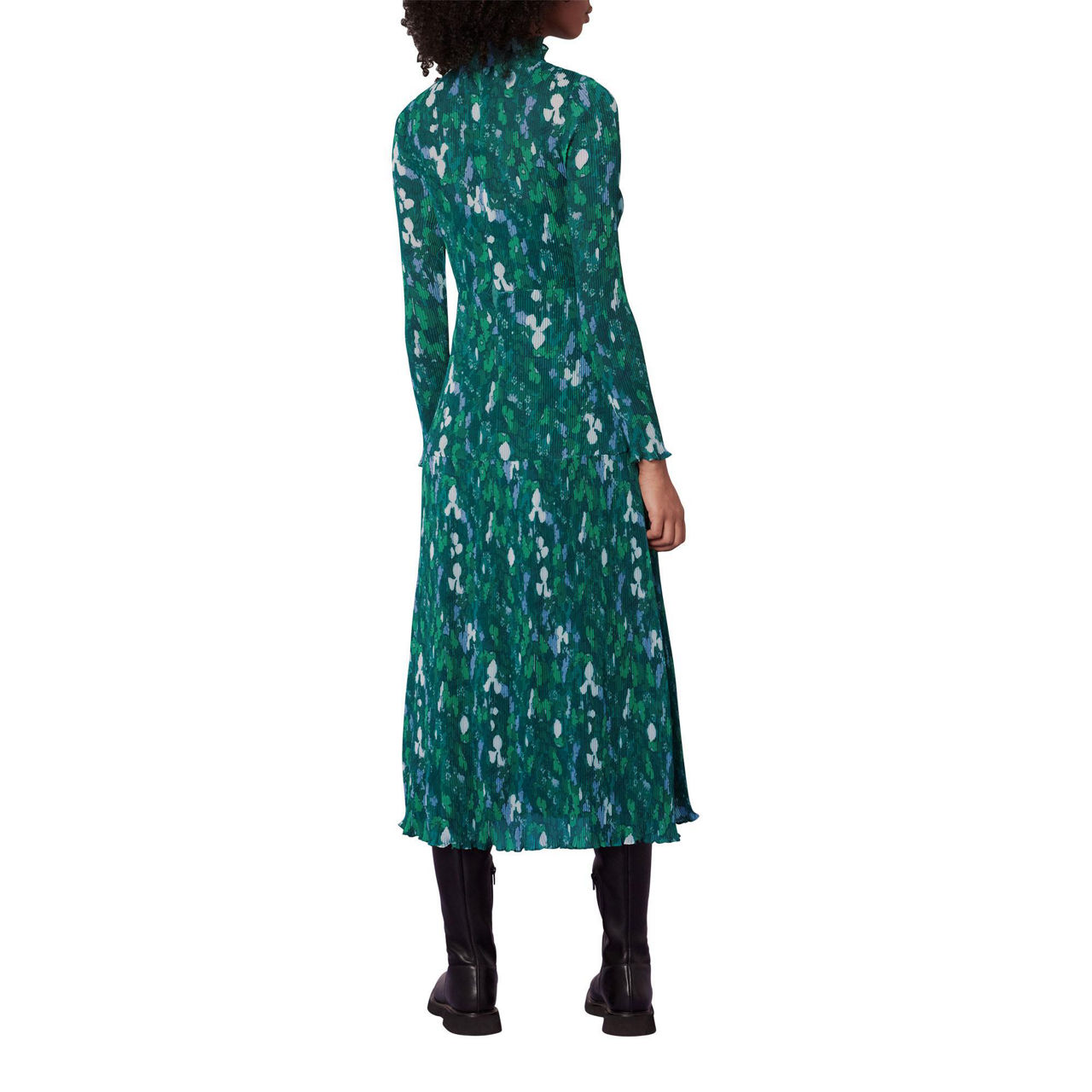 WHISTLES Kaleidoscope Plisse Midi Dress