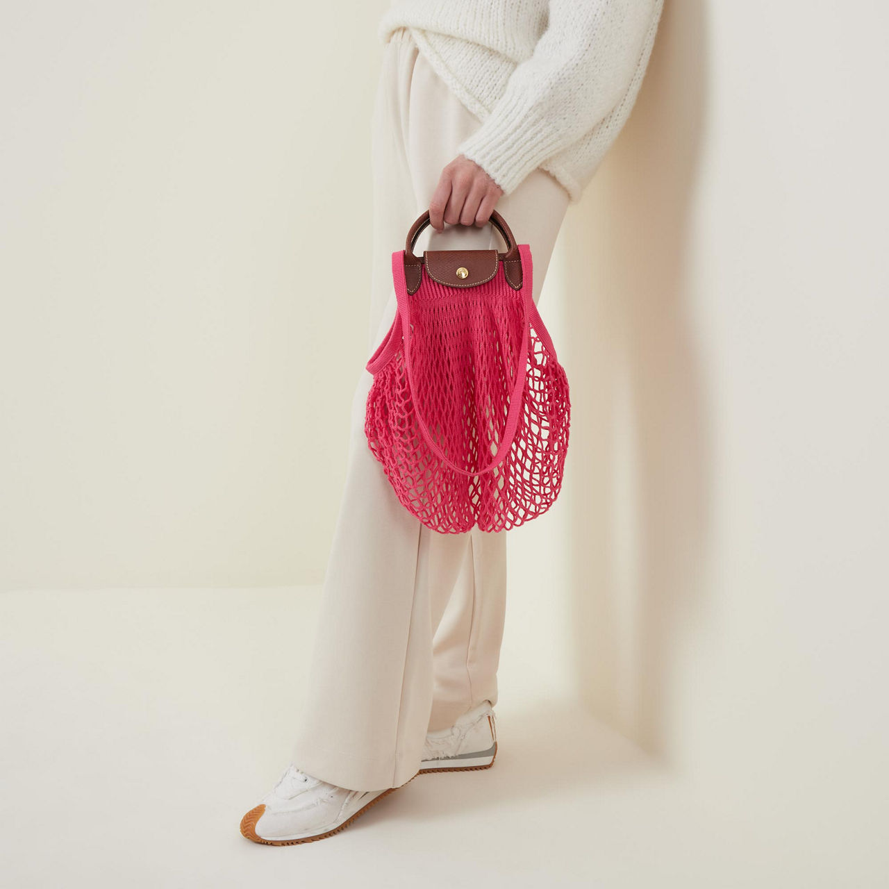 Le Pliage Filet Large Mesh Top Handle Bag