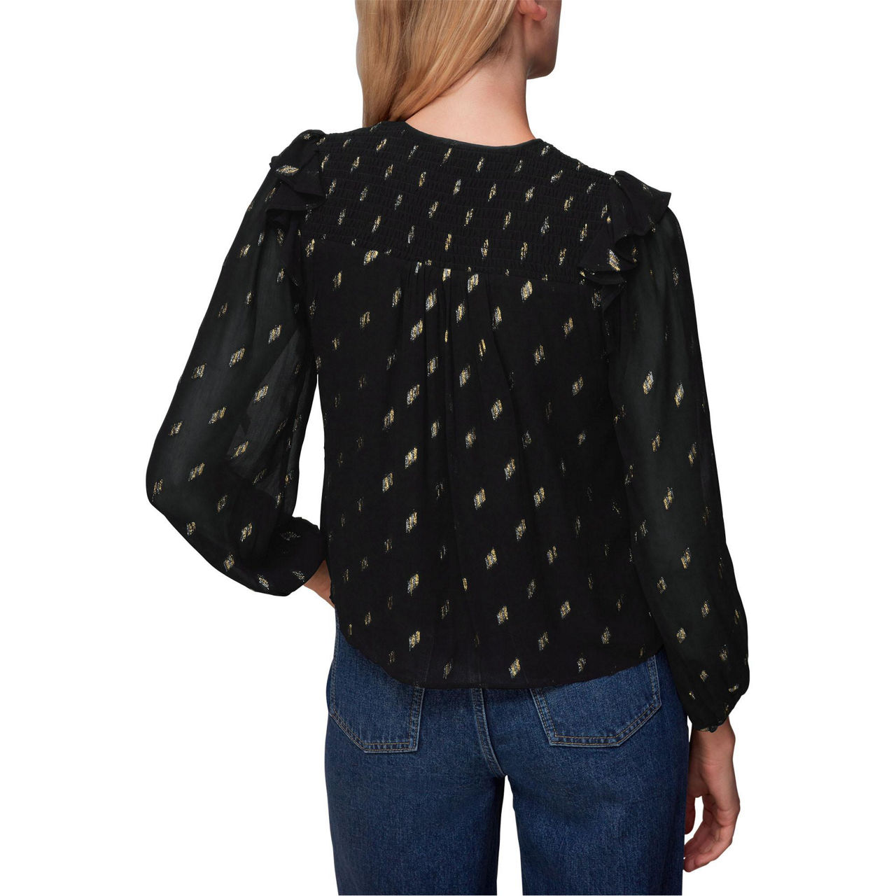 WHISTLES Dobby Metallic Top