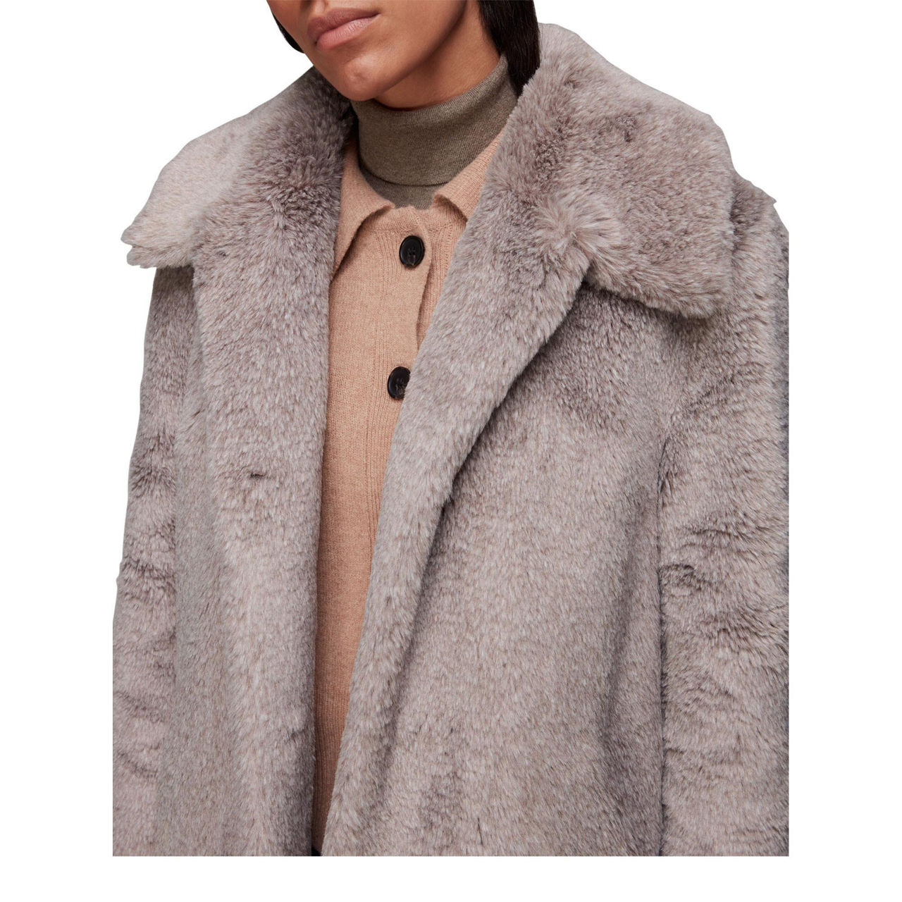 WHISTLES Imogen Faux Fur Coat