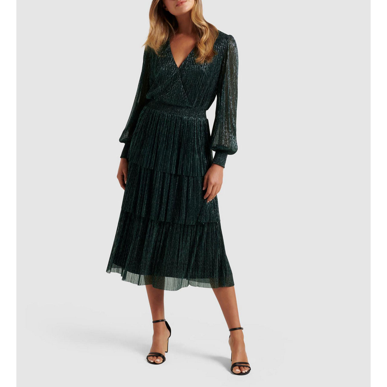 Always Fits Plisse Midi Dress