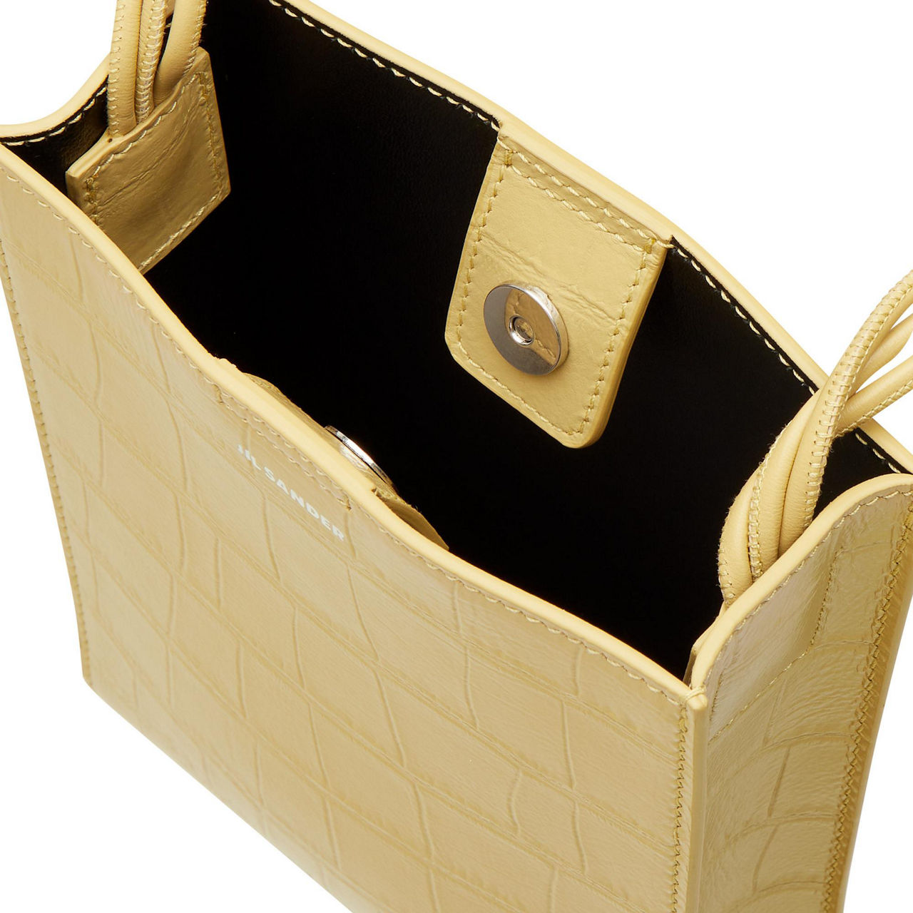 JIL SANDER Tangle Small Croc-Embossed Leather Bag