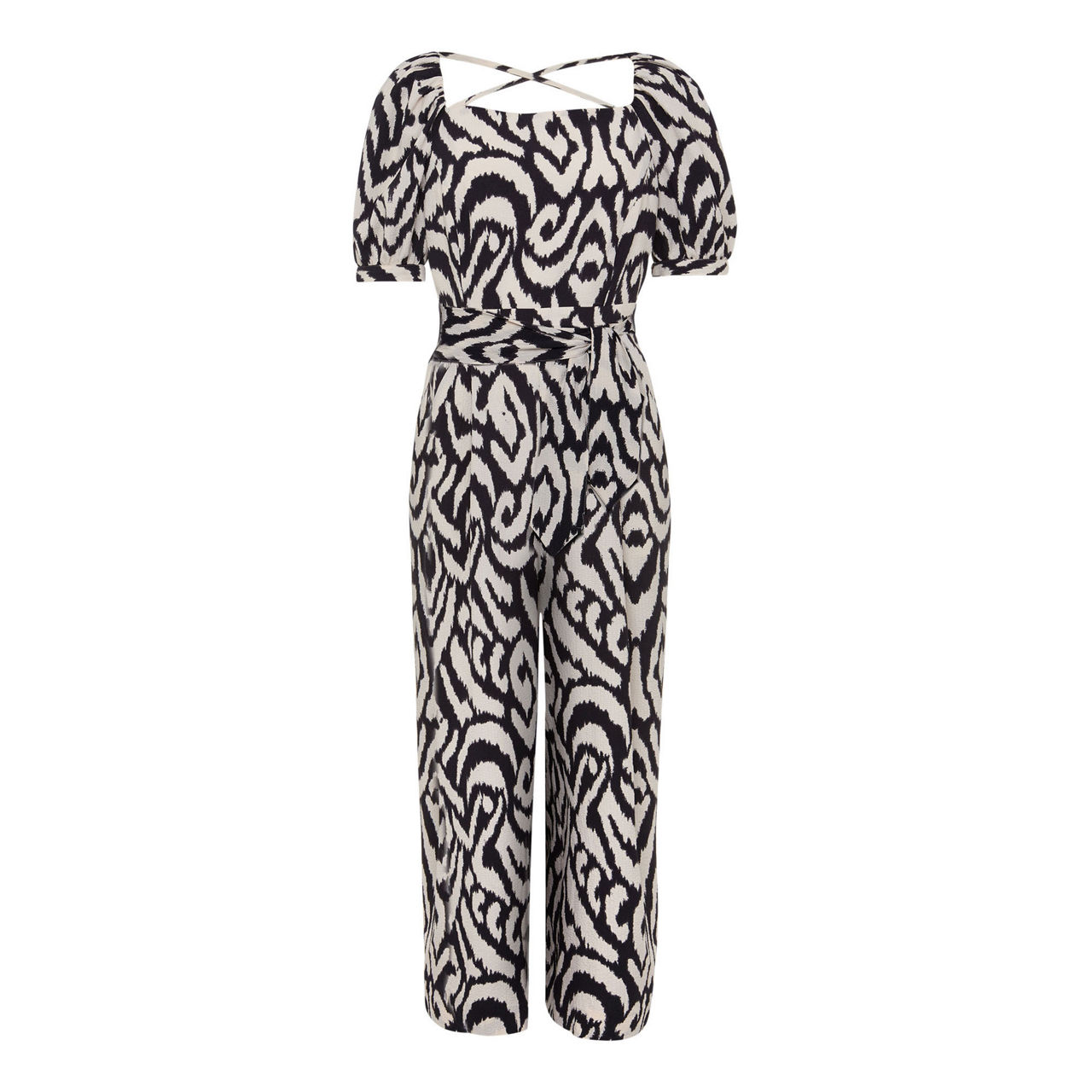 Sara Puff Sleeve Printed Jumpsuit Sara Puff Sleeve Printed Jumpsuit