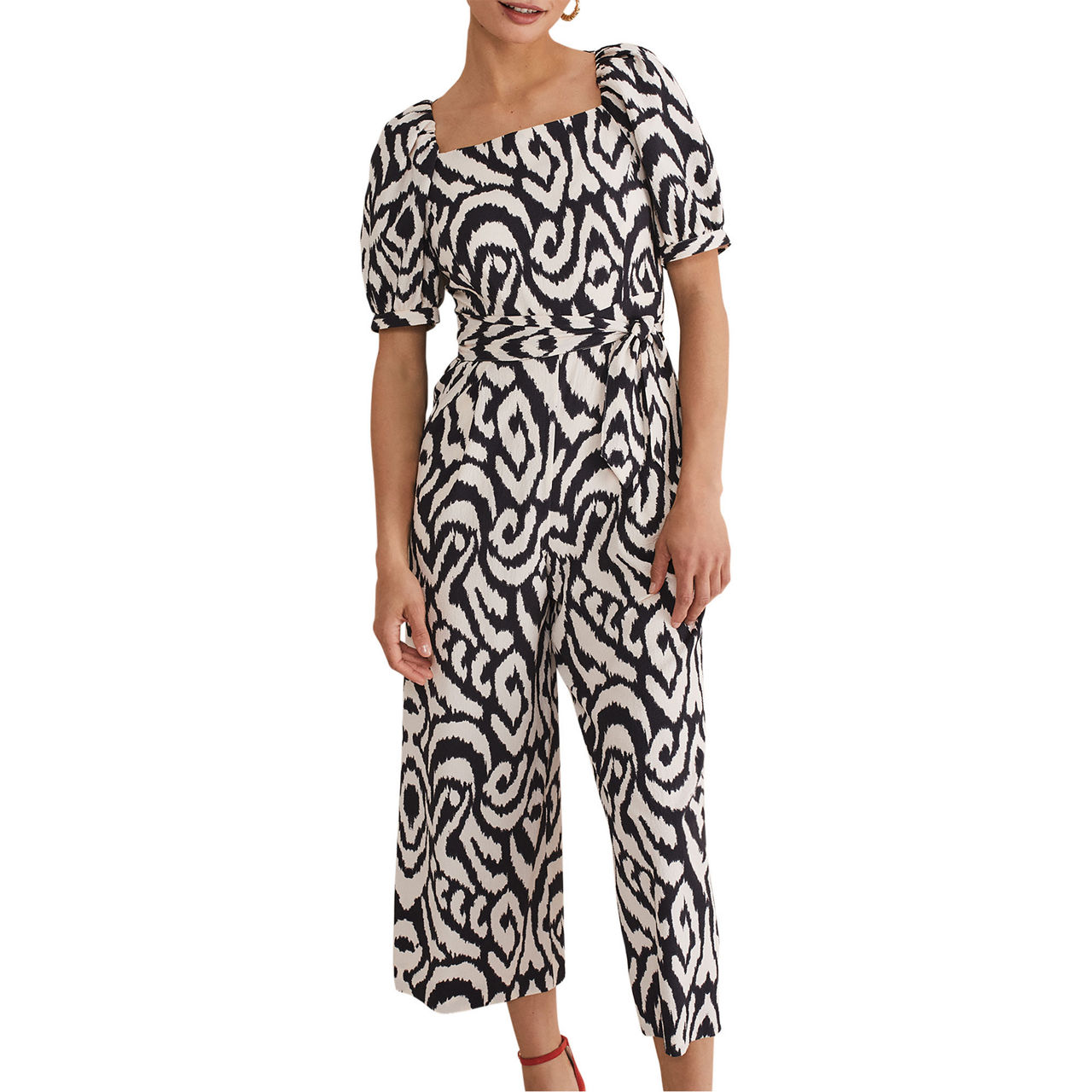 Sara Puff Sleeve Printed Jumpsuit Sara Puff Sleeve Printed Jumpsuit