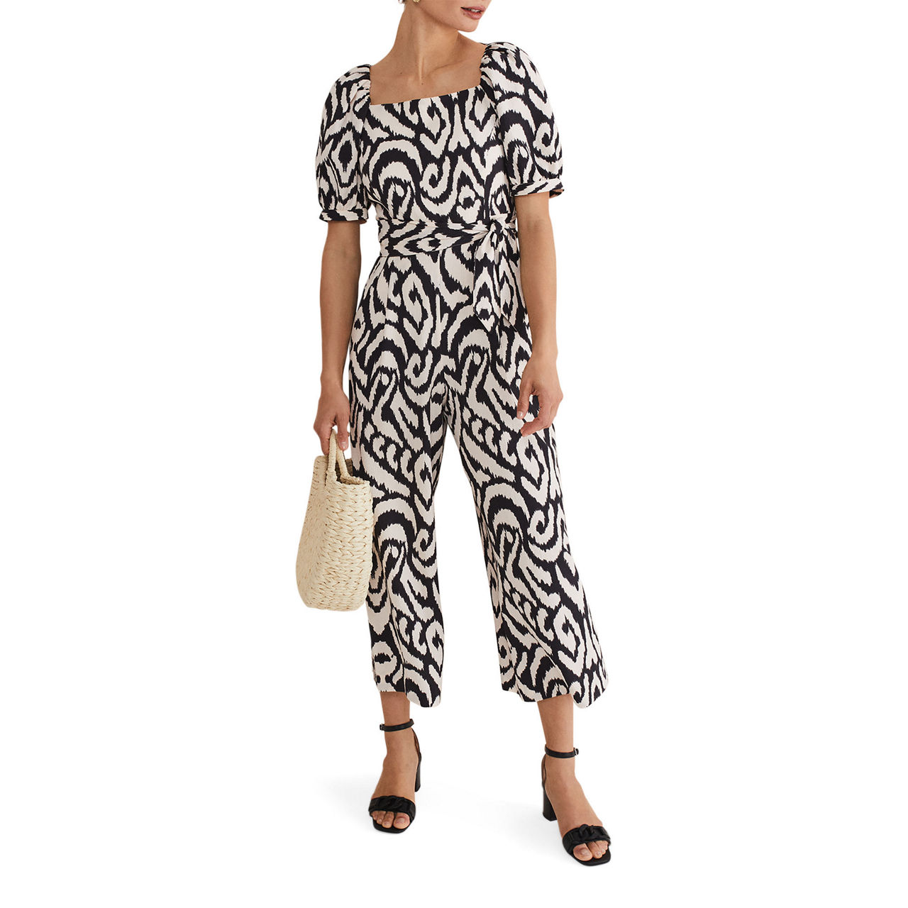 Sara Puff Sleeve Printed Jumpsuit Sara Puff Sleeve Printed Jumpsuit