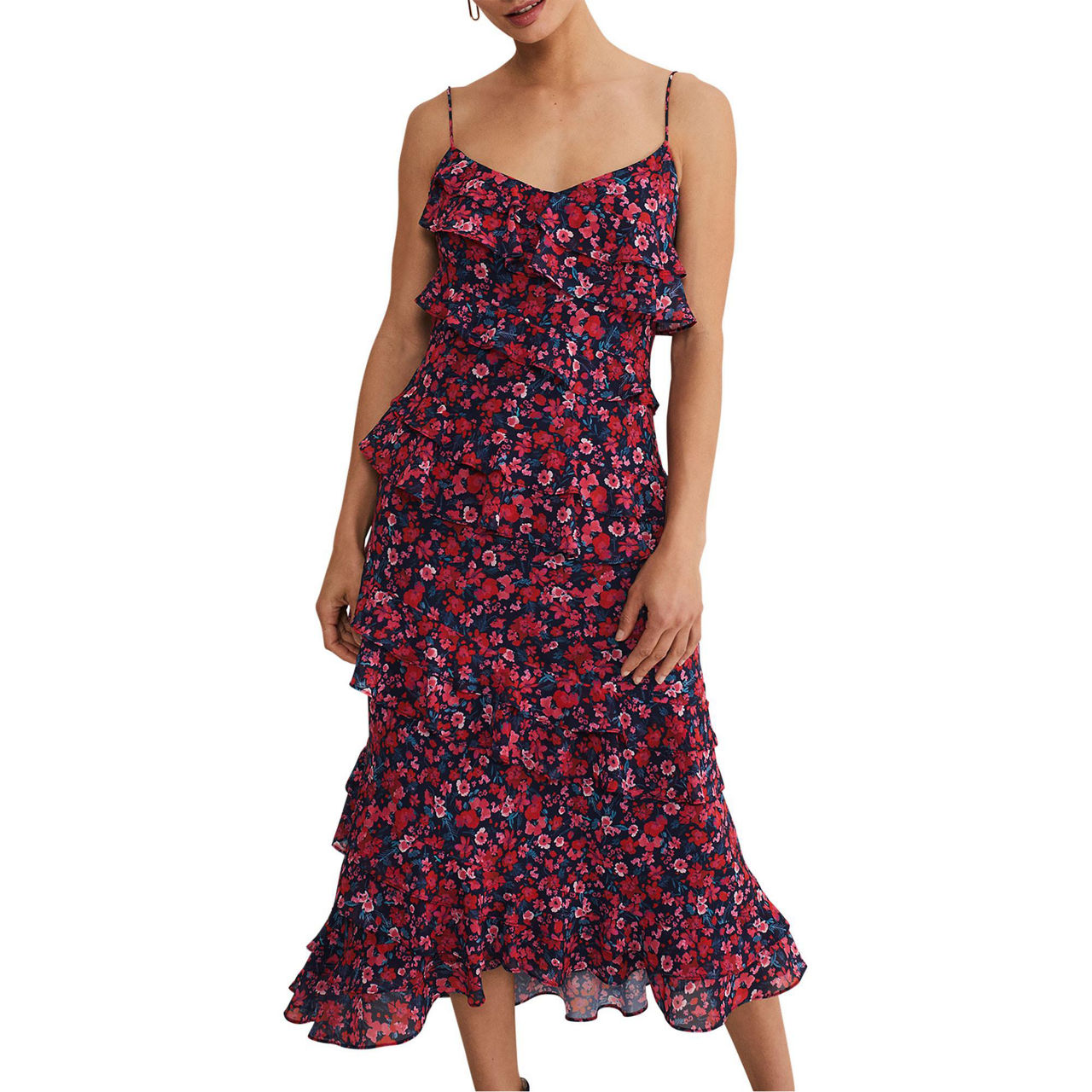 Beatrice Purple Mesh Asymmetric Frill Dress