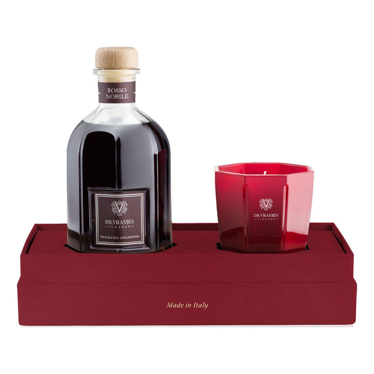 DR. VRANJES Rosso Nobile Gift Set With Fragrance 250ml & 80g Candle