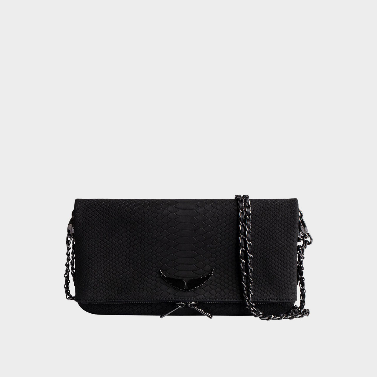 ZADIG & VOLTAIRE Rock Nano Suede Scale Studs Clutch