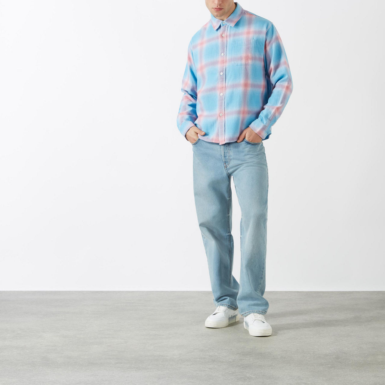 STUSSY Hellshire Check Printed Shirt - Blue