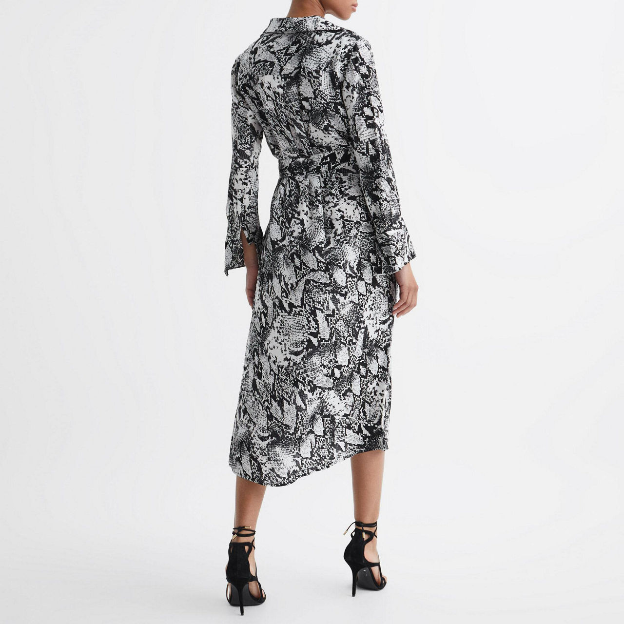 REISS Tabitha Animal Print Midi Dress