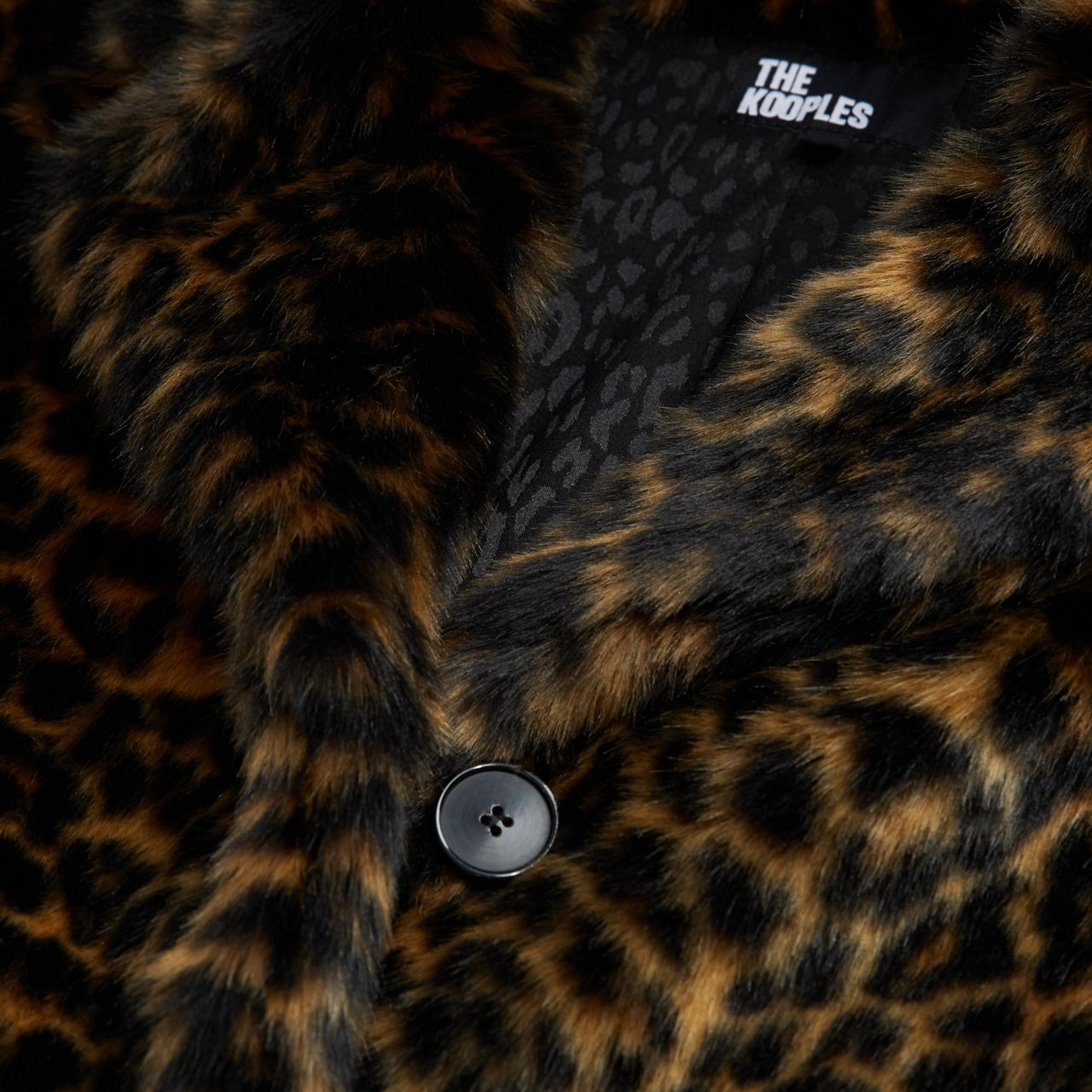 THE KOOPLES Leopard Faux Fur Coat