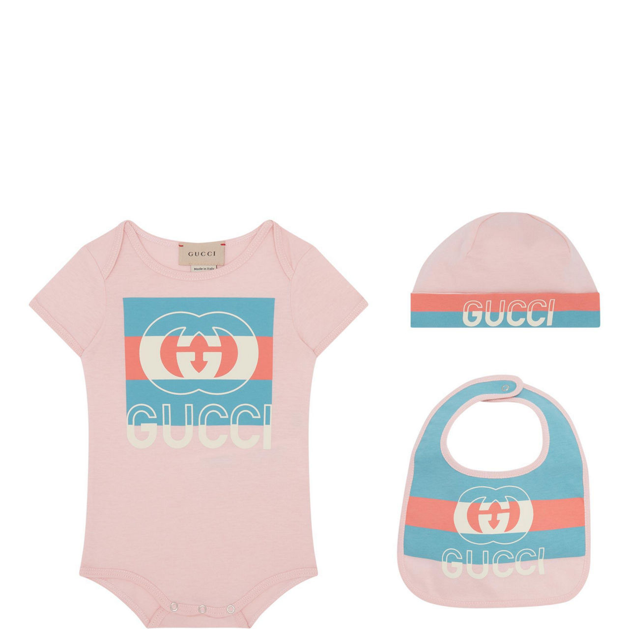 Gucci Kids neutrals x The Jetsons All-In-One, Hat and Bib Set (0-36 Months)