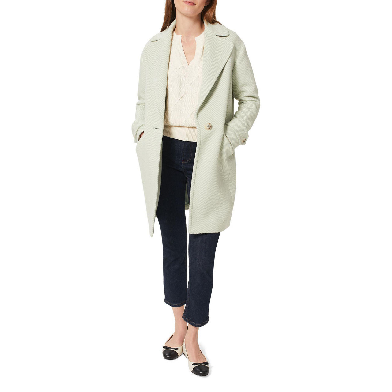 HOBBS Lillie Herringbone Coat