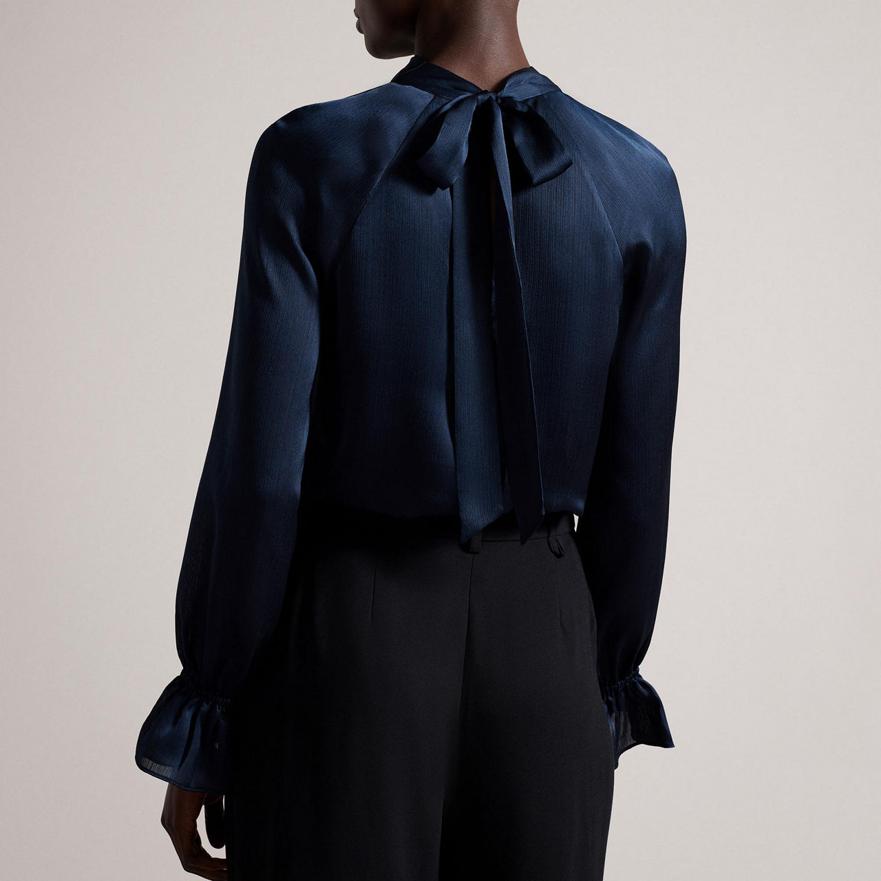 TED BAKER Joanha High Neck CutOut Long Sleeve Blouse With Cut Outs