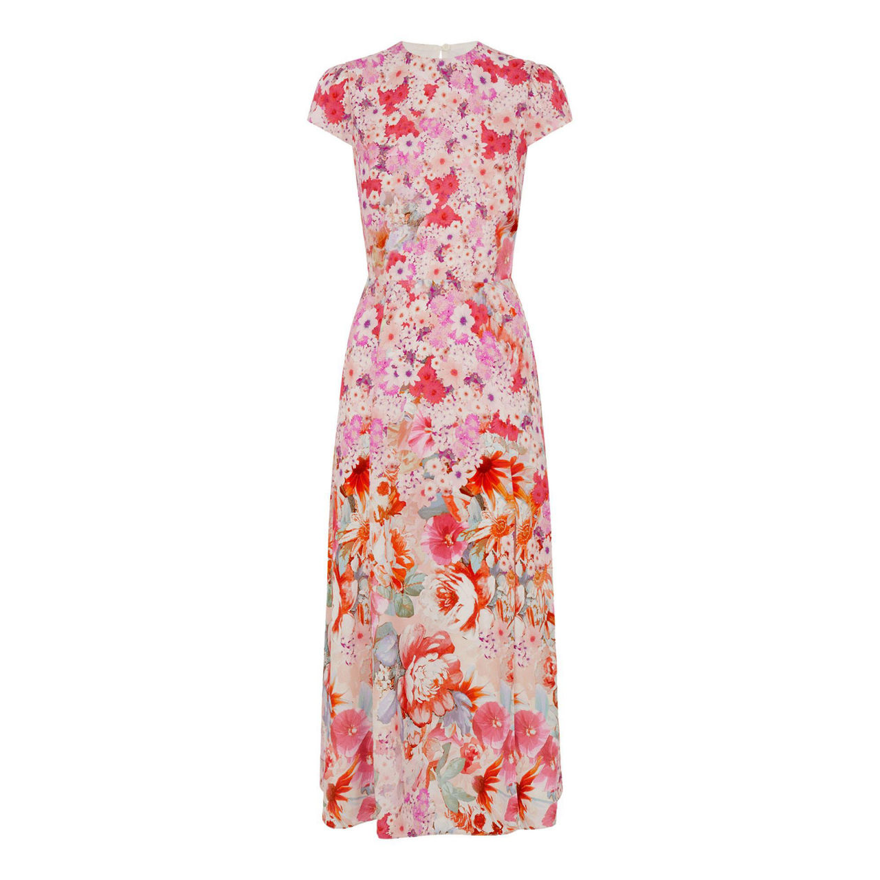 REISS Ivy Floral Print Midi Dress