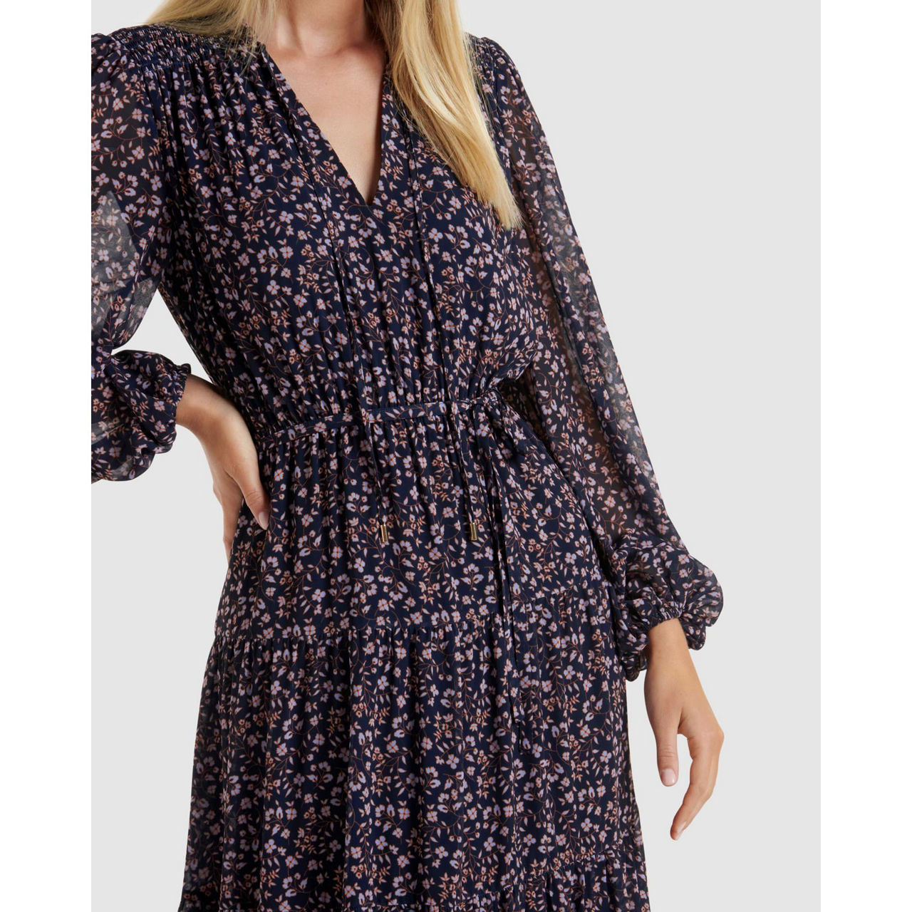 Sway In Style Tiered Midi Dress in Rustic Rose main image 1