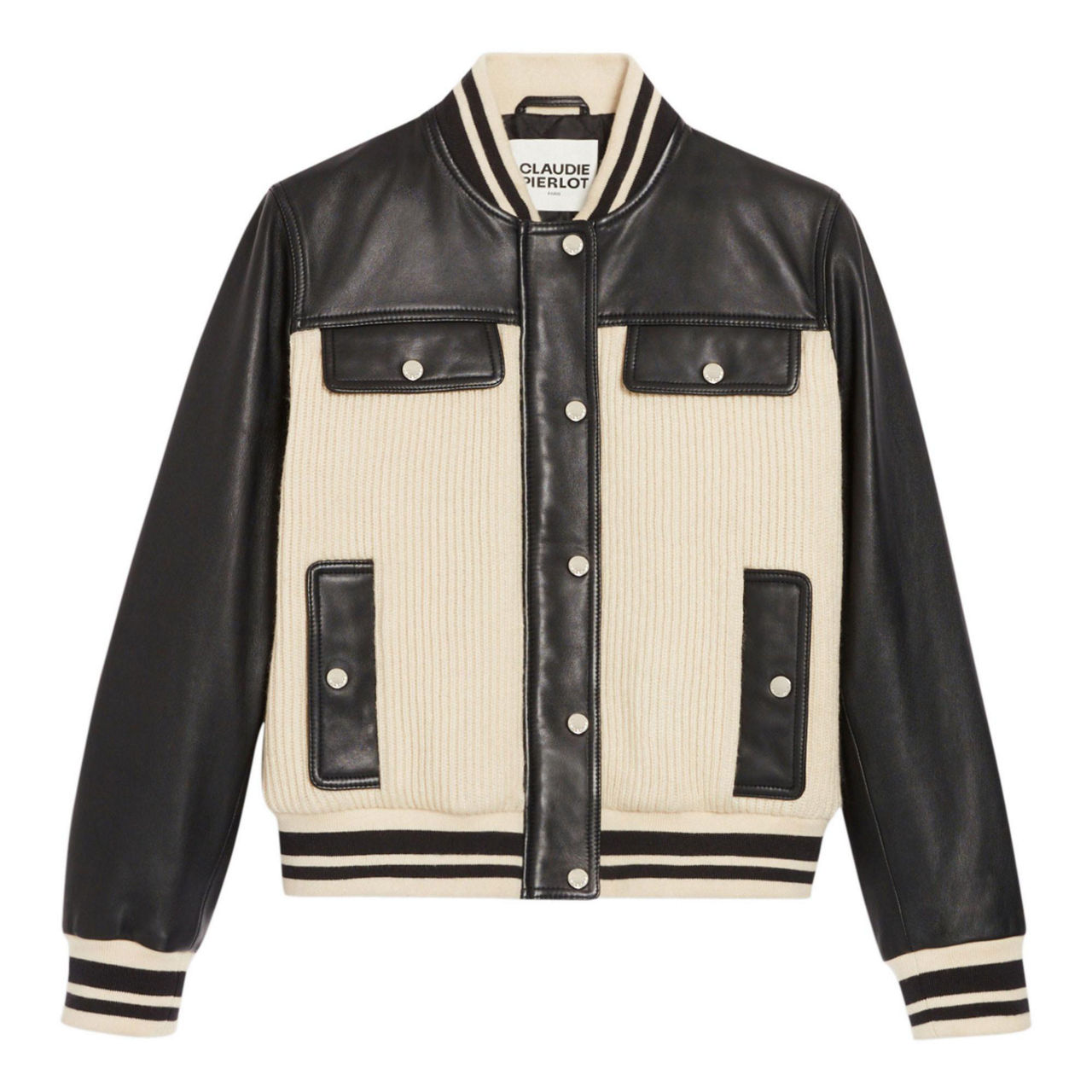 CLAUDIE PIERLOT Clyde Leather Knit Jacket