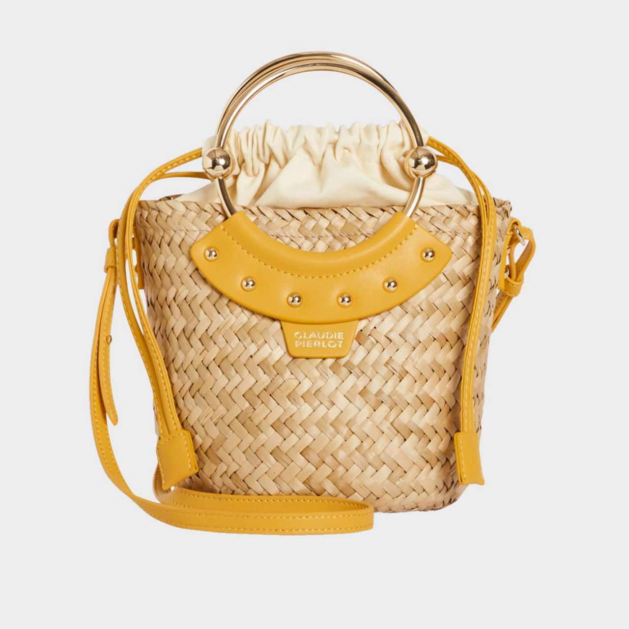 CLAUDIE PIERLOT Abeille Small Wicker Basket Bag