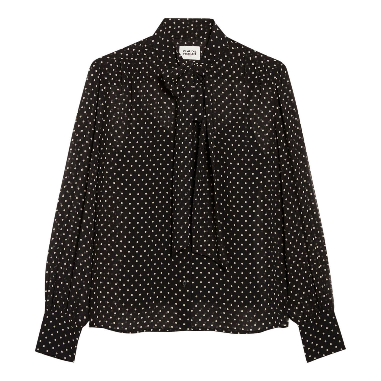 CLAUDIE PIERLOT Cali Bow Polka Dot Blouse