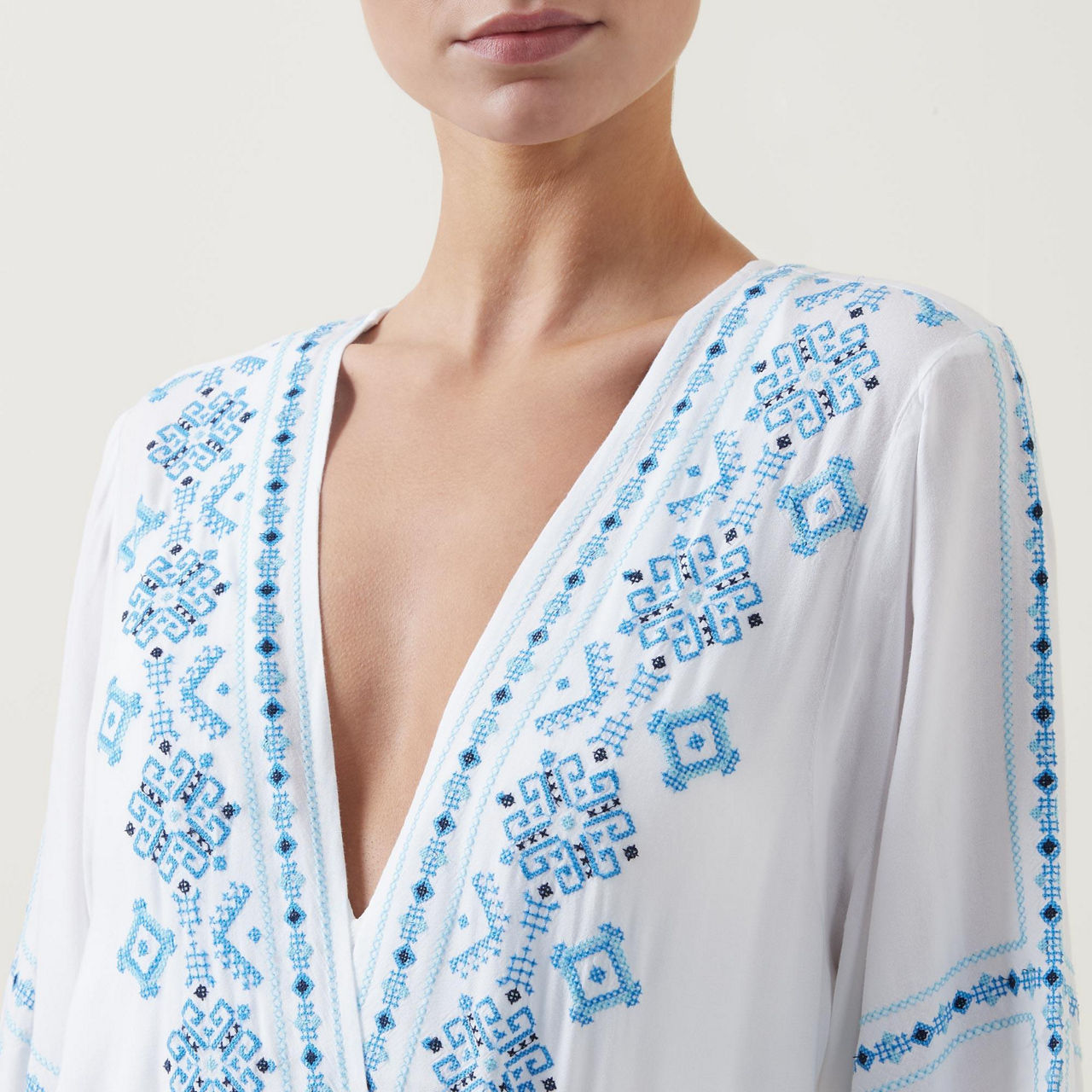 Melissa Odabash Gabby Floral Open Front Long Kaftan - Pink main image 1