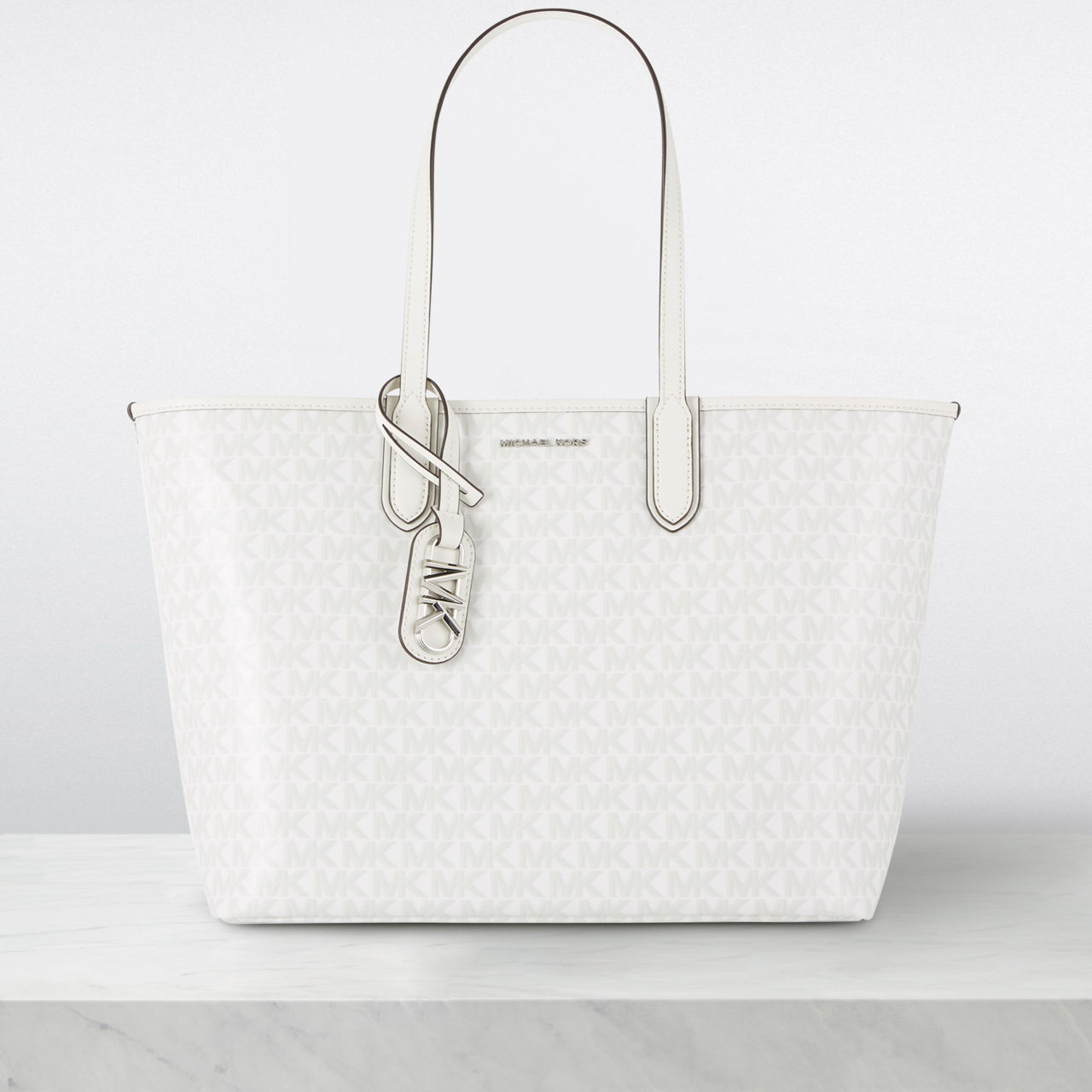 MK shop white tote