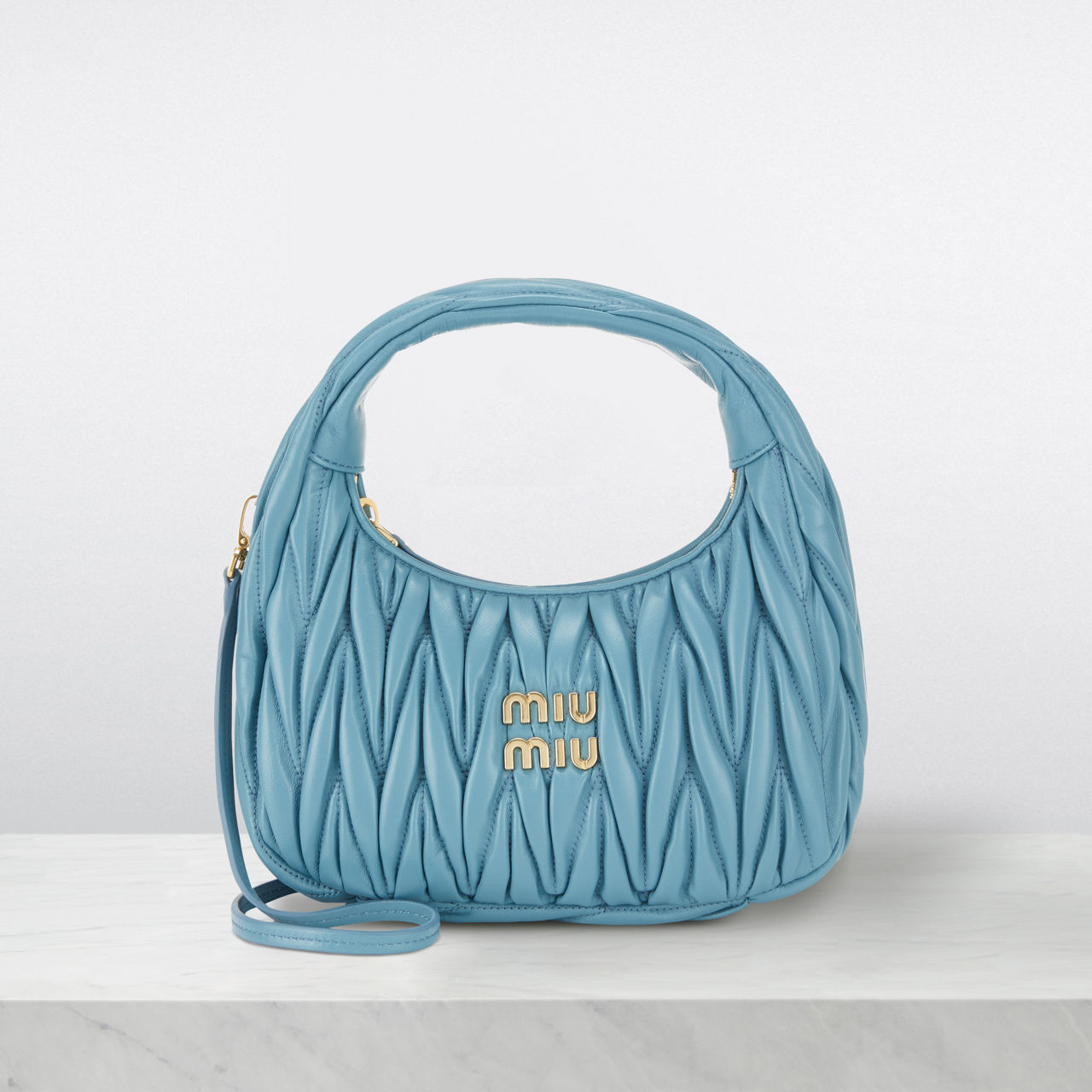 MIU MIU Wander Matelasse Nappa Leather Mini Hobo Bag