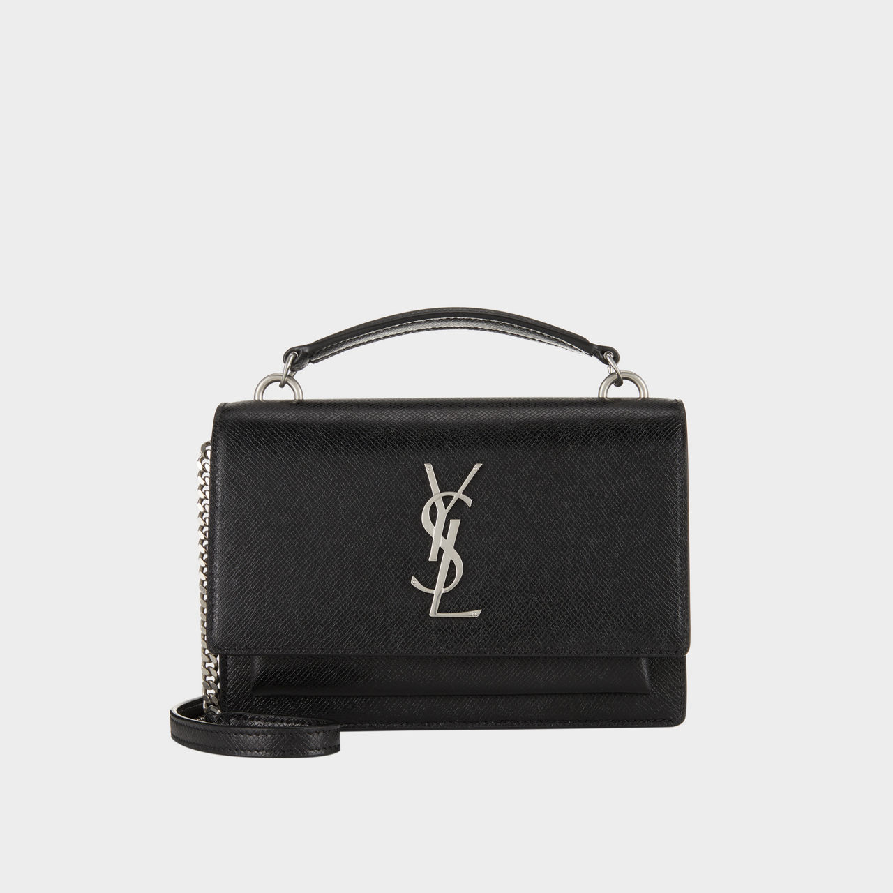 Sunset monogram ysl small calf leather wallet on hot sale chain