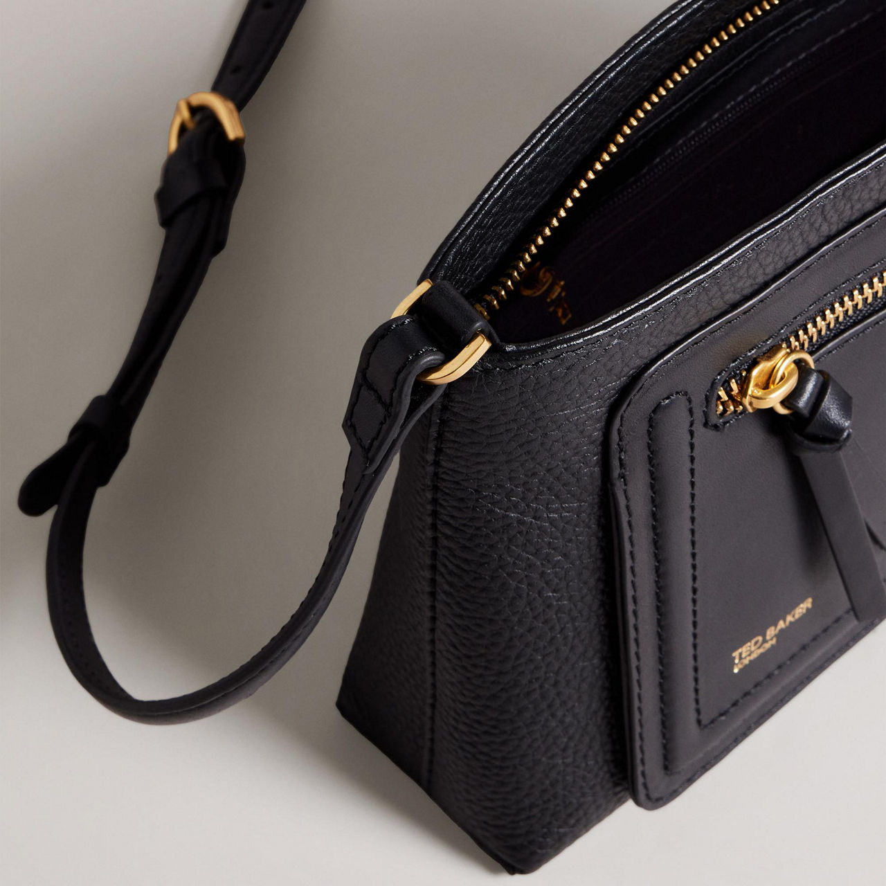 TED BAKER Grained Leather Cross Body Bag