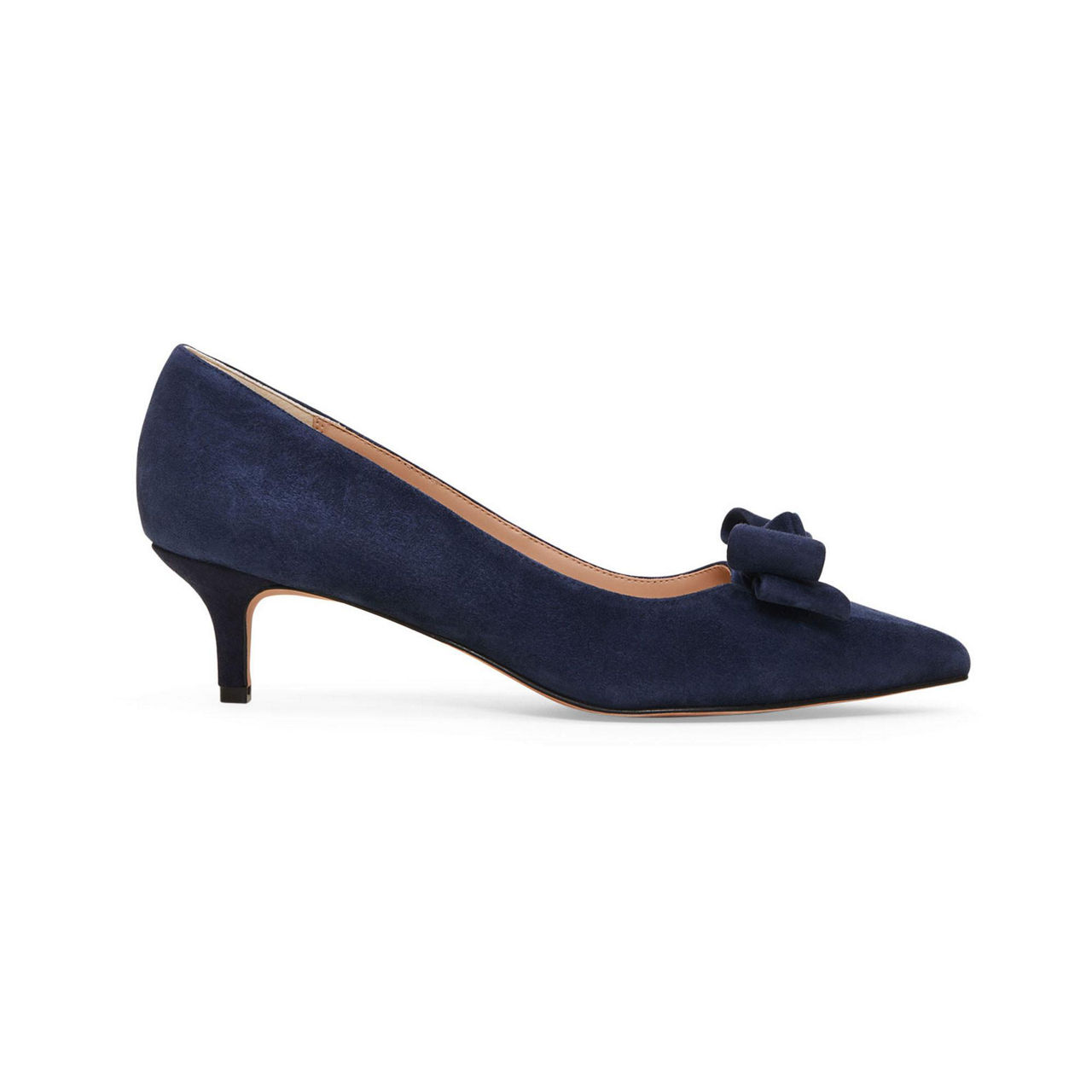 Navy blue cheap kitten heel shoes