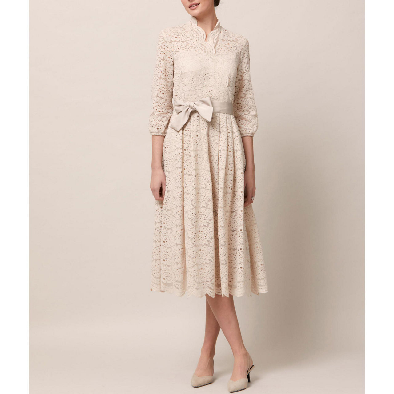 Sandra Oyster Lace Dress
