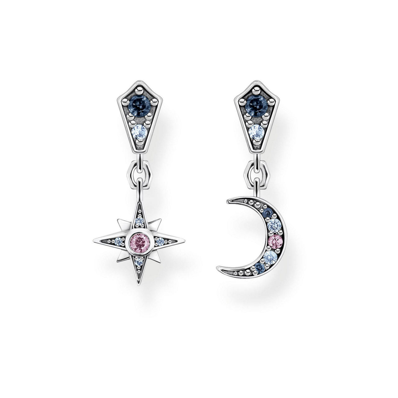 THOMAS SABO Royalty Star Moon Silver Earrings