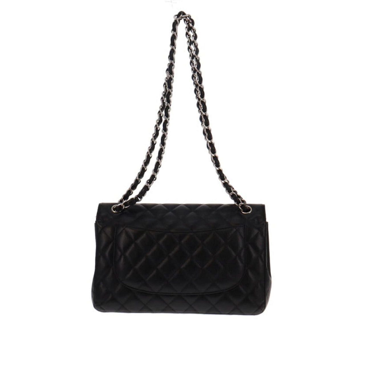 CHANEL PRE LOVED The Sustainable Edit Caviar Jumbo Classic Double Flap Shoulder Bag Black